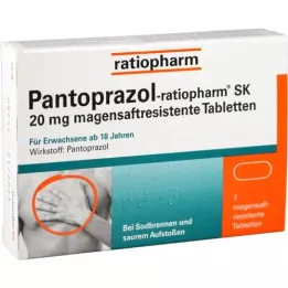 PANTOPRAZOL-ratiopharm SK 20 mg enterotabletter, 7 stk