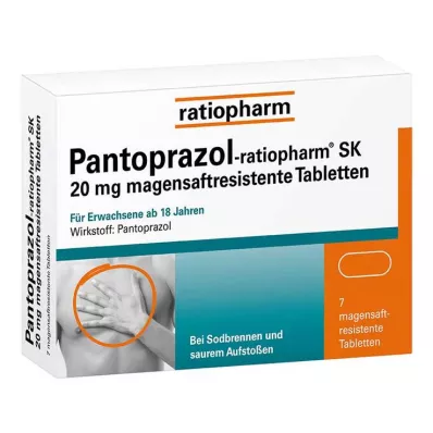 Pantoprazol ratiopharm SK 20 mg gastro-resistente tabletter, 7 stk