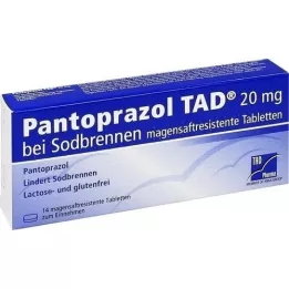 PANTOPRAZOL TAD 20 mg b.Sodbrenn. mavesafttabletter, 14 stk