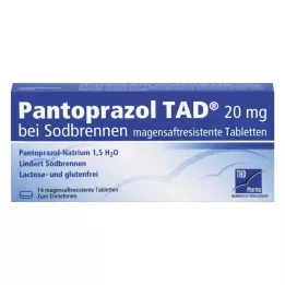 PANTOPRAZOL TAD 20 mg b.Sodbrenn. mavesafttabletter, 14 stk