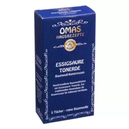 ESSIGSAURE TONERDE Bomuldskompresser, 5 stk
