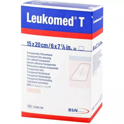 Leukomed transp.sterilplaster 15x20 cm, 50 stk