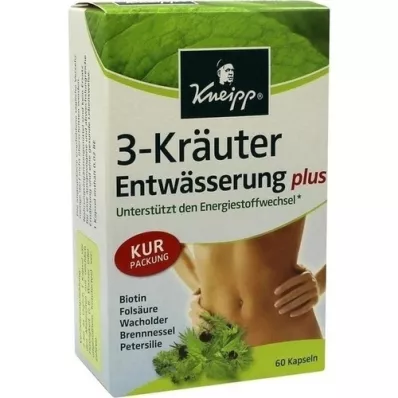 KNEIPP 3-Herbs dræningskapsler, 60 kapsler