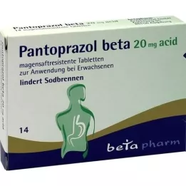 PANTOPRAZOL beta 20 mg syre enterotabletter, 14 stk