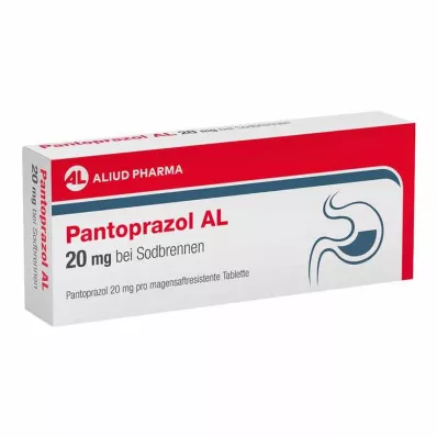 PANTOPRAZOL AL 20 mg mod halsbrand, mavesafttabletter, 7 stk