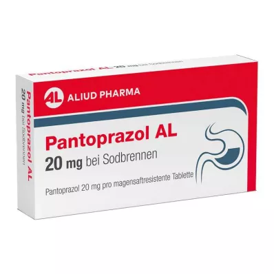 PANTOPRAZOL AL 20 mg mod halsbrand, mavesafttabletter, 14 stk