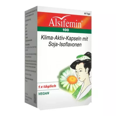 ALSIFEMIN 100 Klimaaktiv med soja 1x1 kapsler, 90 kapsler ALSIFEMIN 100 Klimaaktiv med soja 1x1 kapsler, 90 kapsler