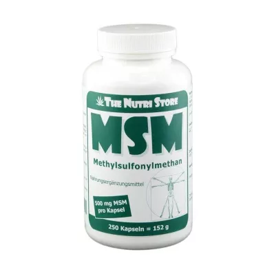 MSM 500 mg methylsulfonylmethan-kapsler, 250 stk