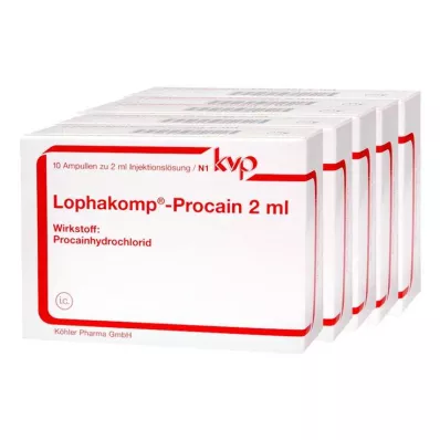 LOPHAKOMP Procain 2 ml injektionsvæske, opløsning, 50X2 ml