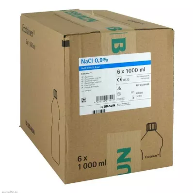 Saltvandsopløsning 0,9 % B.Braun skylleopløsning Ecotainer, 6X1000 ml Saltvandsopløsning 0,9 % B.Braun skylleopløsning Ecotainer, 6X1000 ml