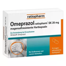 OMEPRAZOL-ratiopharm SK 20 mg hårde kapsler med mavesaft, 14 stk