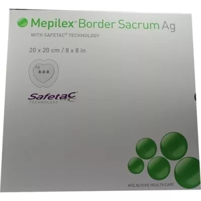 MEPILEX Border Sacrum Ag skumbandage, 20x20 cm steril, 5 stk