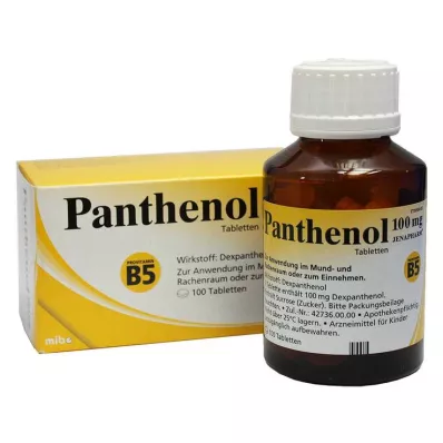 PANTHENOL 100 mg Jenapharm tabletter, 100 stk PANTHENOL 100 mg Jenapharm tabletter, 100 stk