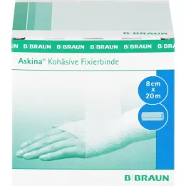 ASKINA Fikseringsbandage kohæsiv 8 cmx20 m, 1 stk