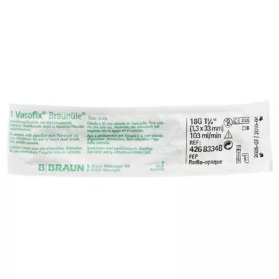 VASOFIX Brun nål 18 G 33 mm grøn/hvid, 1 stk