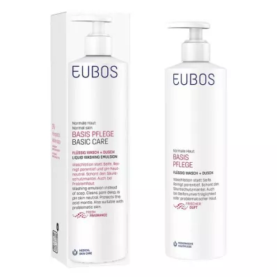 EUBOS FLÜSSIG rød m.frisk duft m.dispenser, 400 ml
