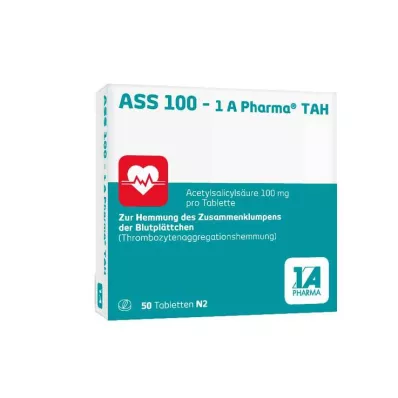 ASS 100-1A Pharma TAH Tabletter, 50 stk ASS 100-1A Pharma TAH Tabletter, 50 stk