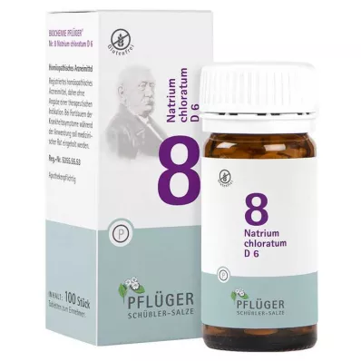 BIOCHEMIE Pflüger 8 Natrium chloratum D 6 tabletter, 100 stk BIOCHEMIE Pflüger 8 Natrium chloratum D 6 tabletter, 100 stk