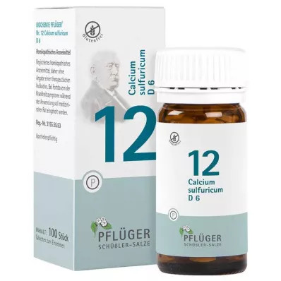 BIOCHEMIE Pflüger 12 Calcium sulphuricum D 6 tabletter, 100 stk