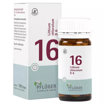 Biochemistry Pflueger 16 Lithium chloratum D 6 tabletter, 100 stk