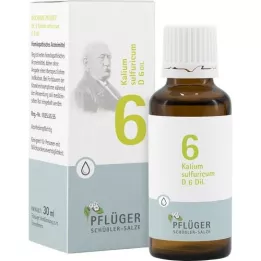 BIOCHEMIE Pflüger 6 Kalium sulfuricum D 6 dråber, 30 ml