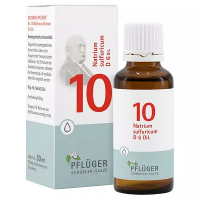 Biochemistry Pflueger 10 Natrum sulfuricum D 6 dråber, 30 ml