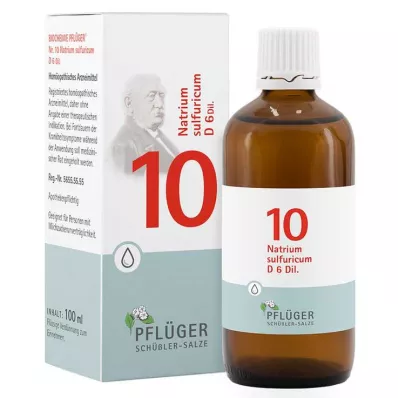 Biochemistry Pflueger 10 Natrum sulfuricum D 6 dråber, 100 ml