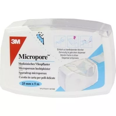 MICROPORE Ikke-vævet plaster 2,5 cmx5 w.Abr.1530NP-1SD, 1 stk