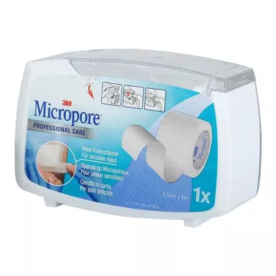 MICROPORE Ikke-vævet plaster 2,5 cmx5 w.Abr.1530NP-1SD, 1 stk
