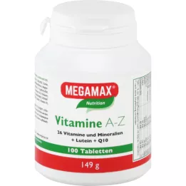 MEGAMAX Vitaminer A-Z+Q10+Lutein tabletter, 100 kapsler