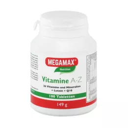 MEGAMAX Vitaminer A-Z+Q10+Lutein tabletter, 100 kapsler