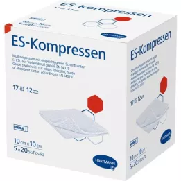 ES-KOMPRESSEN steril 10x10 cm 12x bulkpakke, 5X20 stk