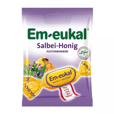 EM-EUKAL Salviehonningbolsjer med sukker, 75 g