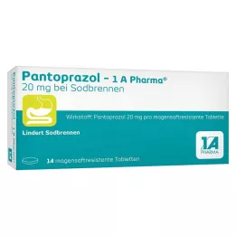 PANTOPRAZOL-1A Pharma 20mg mod halsbrand msr.tab., 14 stk