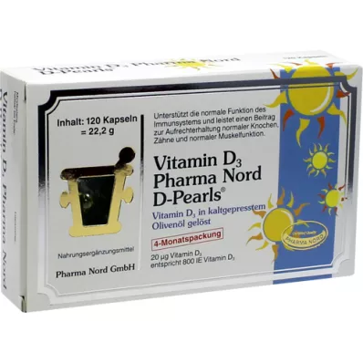 VITAMIN D3 PHARMA Nord 20 μg kapsler, 120 kapsler