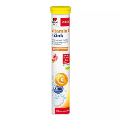 DOPPELHERZ C-vitamin+Zink-brusetabletter, 15 stk