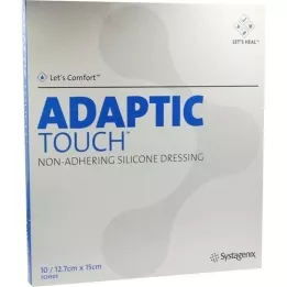 ADAPTIC Touch 12,7x15 cm ikke-hæftende silikone-sårbandage, 10 stk
