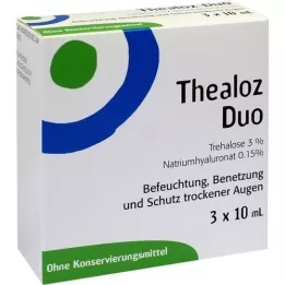 THEALOZ Duo øjendråber, 3X10 ml