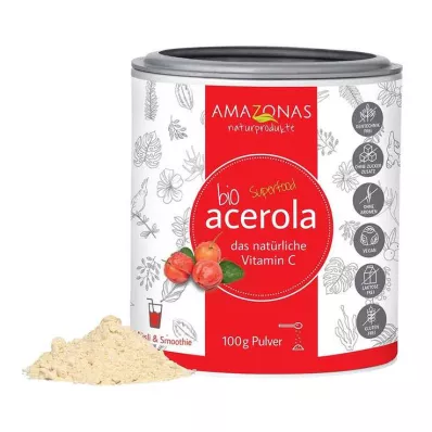 ACEROLA 100 % rent økologisk naturligt C-vitaminpulver, 100 g