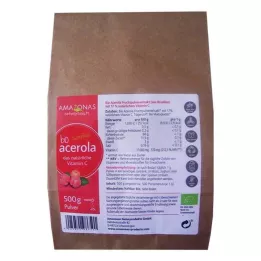 ACEROLA 100% rent økologisk naturligt C-vitaminpulver, 500 g