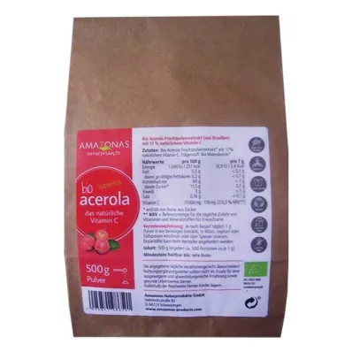 ACEROLA 100% rent økologisk naturligt C-vitaminpulver, 500 g