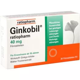 GINKOBIL-ratiopharm 40 mg filmovertrukne tabletter, 30 stk