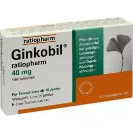 GINKOBIL-ratiopharm 40 mg filmovertrukne tabletter, 60 stk