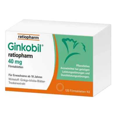 GINKOBIL-ratiopharm 40 mg filmovertrukne tabletter, 120 stk GINKOBIL-ratiopharm 40 mg filmovertrukne tabletter, 120 stk