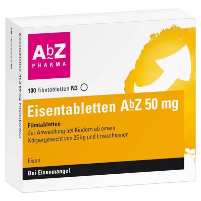 EISENTABLETTEN AbZ 50 mg filmovertrukne tabletter, 100 stk EISENTABLETTEN AbZ 50 mg filmovertrukne tabletter, 100 stk
