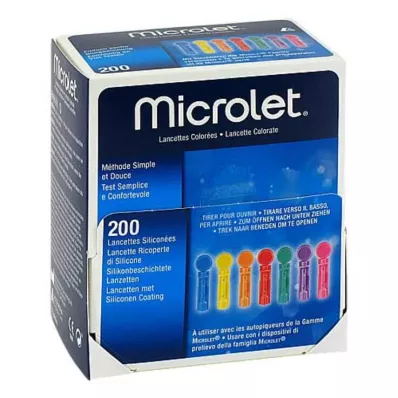 MICROLET Farvede lancetter, 200 stk