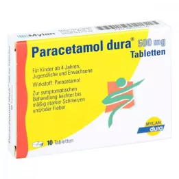 PARACETAMOL dura 500 mg tabletter, 10 stk