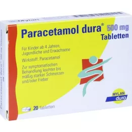 PARACETAMOL dura 500 mg tabletter, 20 stk