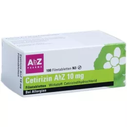 CETIRIZIN AbZ 10 mg filmovertrukne tabletter, 100 stk
