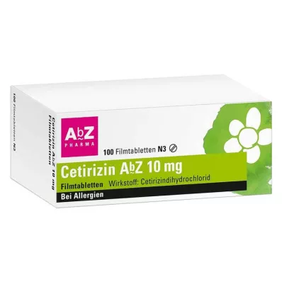 CETIRIZIN AbZ 10 mg filmovertrukne tabletter, 100 stk
